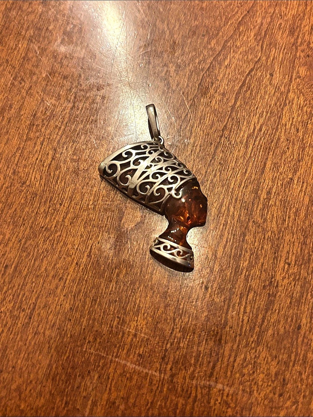 Amber Filigree Pendant